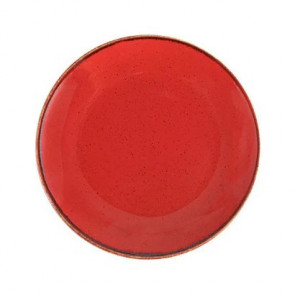Тарелка круглая 240мм Red Porland 187624/R красная фарфор