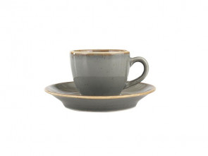 Набор для кофе чашка 80мл+блюдце 12см Porland темно-серый фарфор-2
