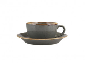 Набор для чая чашка 207мл+блюдце 15см Porland 222105/DG темно-серый фарфор-3