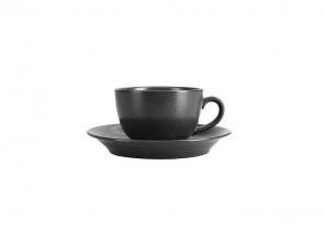 Набор для чая чашка 207мл+блюдце 15см Porland 222105/Bl черный фарфор-3