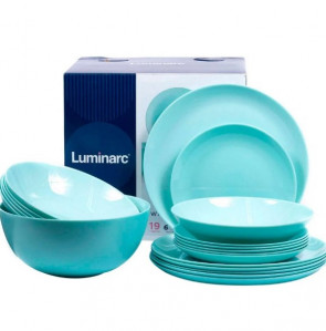 Сервиз столовый Diwali Light Turquoise 19 предметов Luminarc P2947-2