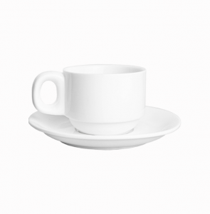 Чашка с блюдцем Helios Extra white W284 фарфор 150мл