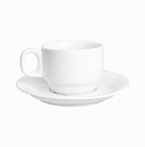 Чашка с блюдцем Helios Extra white W285 фарфор 220мл