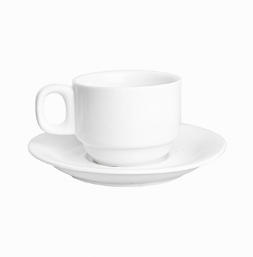 Чашка с блюдцем Helios Extra white W285 фарфор 220мл