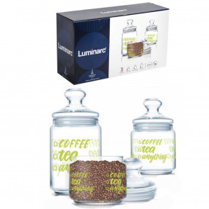 Банки для сыпучих Luminarc Coffee Tea набор 3 шт
