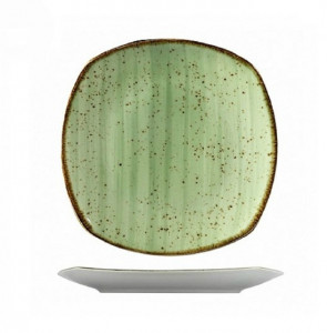 Тарелка квадратная мелкая 210мм Kutahya GR3221 зеленая