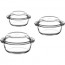 Набор кастрюль круглых с крышкой Borcam 3предмета Pasabahce 156021 стекло-2